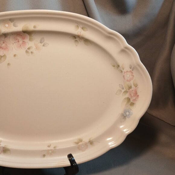 Pfaltzgraff Tea Rose Platter 12 3/4" x 8 3/4" Vintage Stoneware Floral - Picture 3 of 9